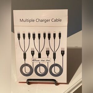 Multi-Device Charging Cable Black Compatible with iPhone iPad iPod